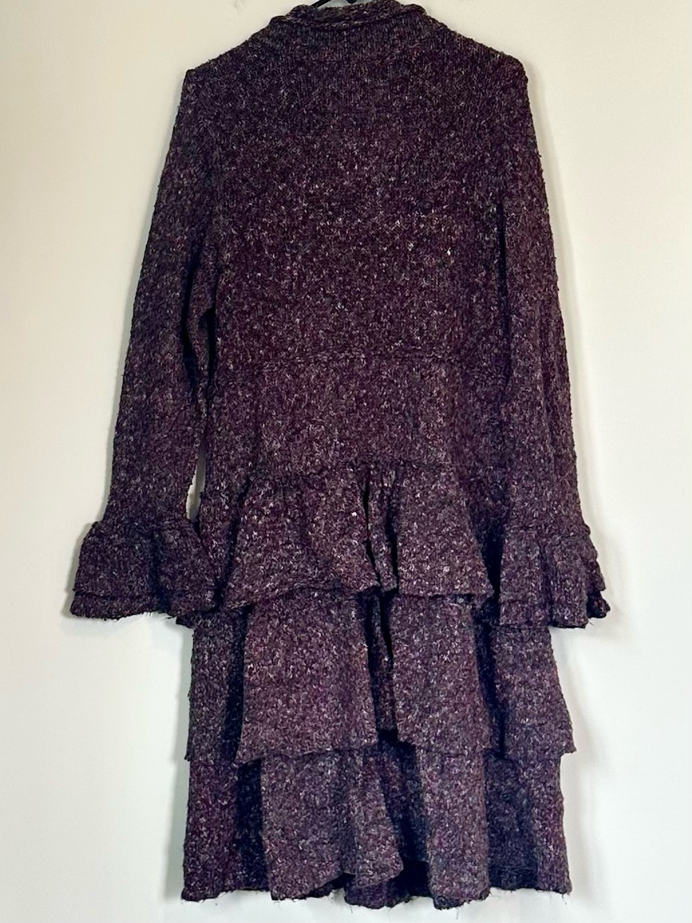 Fever Plum Textured Tiered Coat - Size: Extra Large - Picture 6 of 7